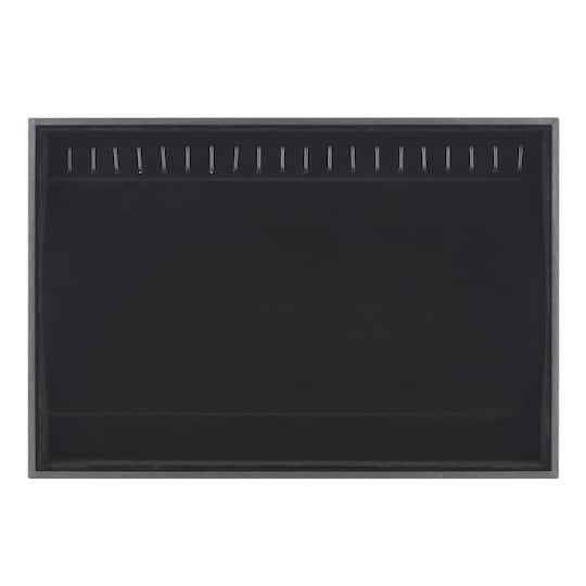 Black Velvet Jewelry Tray with Hooks by Bead Landing™